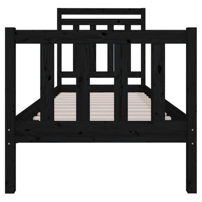 vidaXL Bed Frame without Mattress Black Small Single Solid Wood