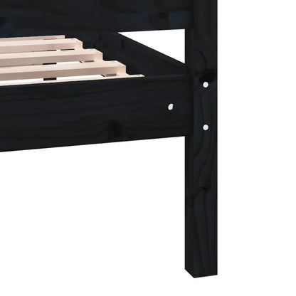 vidaXL Bed Frame without Mattress Black Small Single Solid Wood