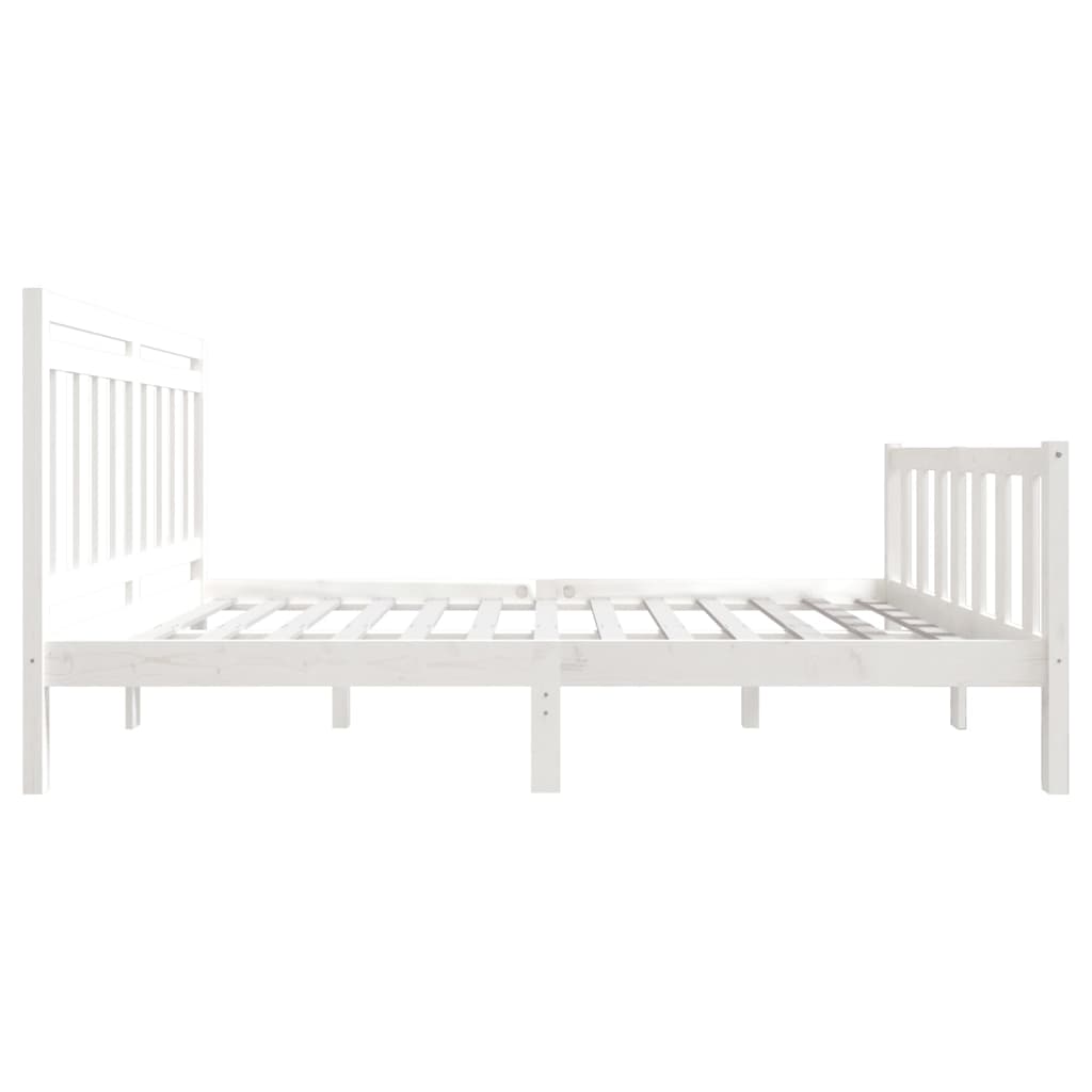 3100700 vidaXL Bed Frame without Mattress White Solid Wood 140x190 cm (810063+814095)
