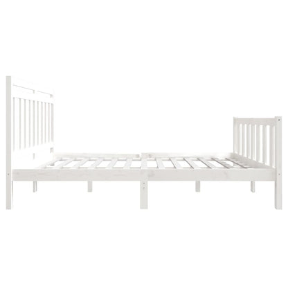 3100700 vidaXL Bed Frame without Mattress White Solid Wood 140x190 cm (810063+814095)