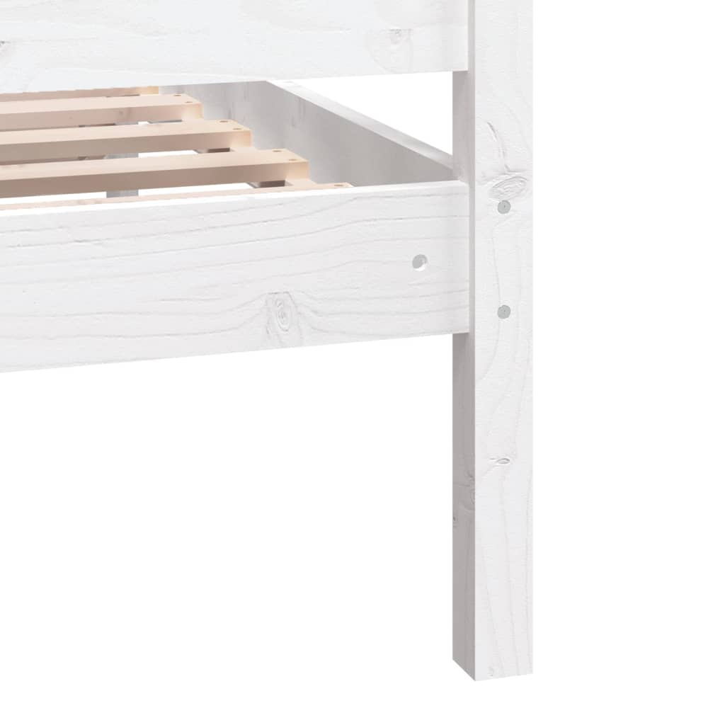 3100700 vidaXL Bed Frame without Mattress White Solid Wood 140x190 cm (810063+814095)