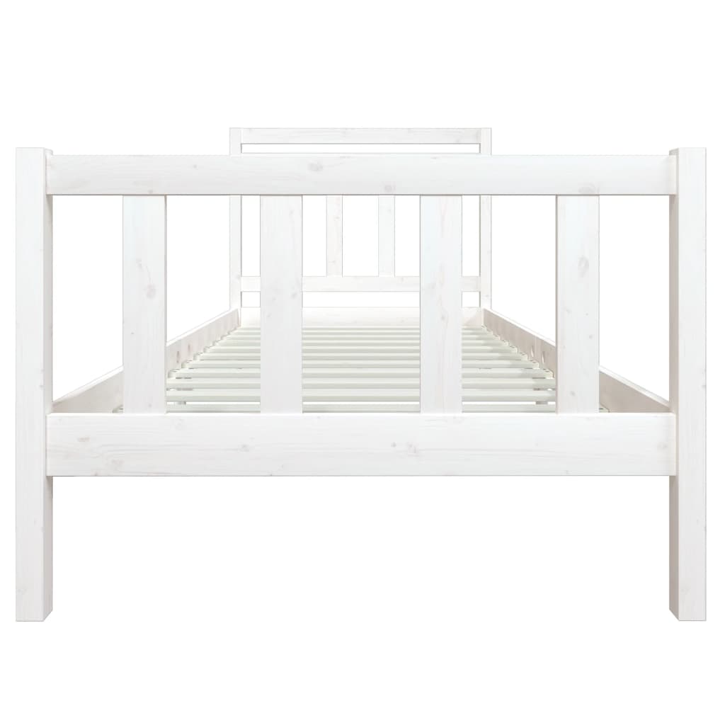 3100710 vidaXL Bed Frame without Mattress White Solid Wood 100x200 cm (810073+814080)
