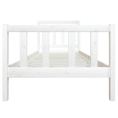 3100710 vidaXL Bed Frame without Mattress White Solid Wood 100x200 cm (810073+814080)