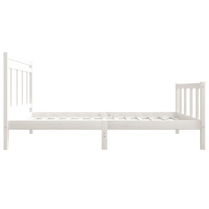 3100710 vidaXL Bed Frame without Mattress White Solid Wood 100x200 cm (810073+814080)