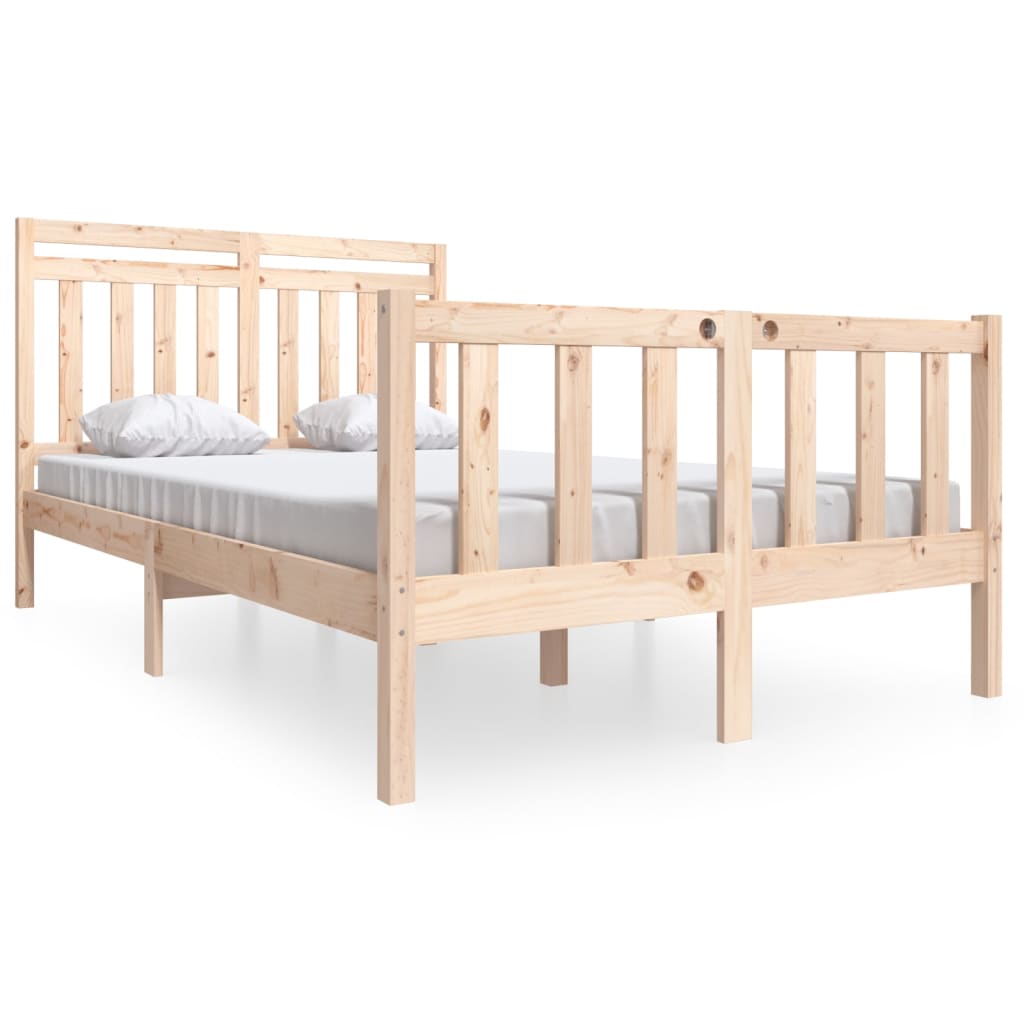 3100958 vidaXL Bed Frame without Mattress Solid Wood 140x200 cm (810082+814094)