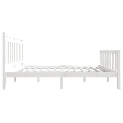3100959 vidaXL Bed Frame without Mattress White Solid Wood 140x200 cm (810083+814095)