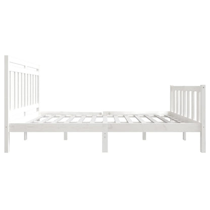 3100969 vidaXL Bed Frame without Mattress White Solid Wood 160x200 cm (810093+814105)