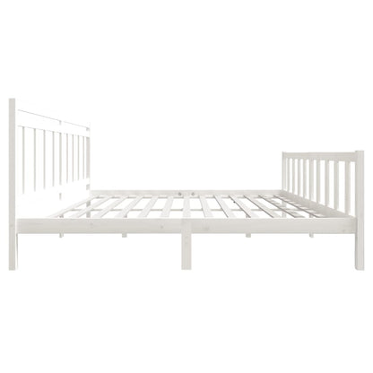 3100979 vidaXL Bed Frame without Mattress White Solid Wood 200x200 cm (810103+814115)
