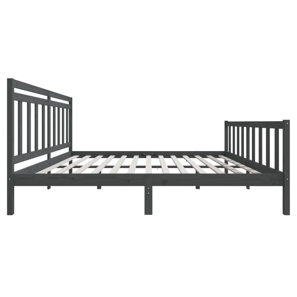 3100980 vidaXL Bed Frame without Mattress Grey Solid Wood 200x200 cm (810104+814116)