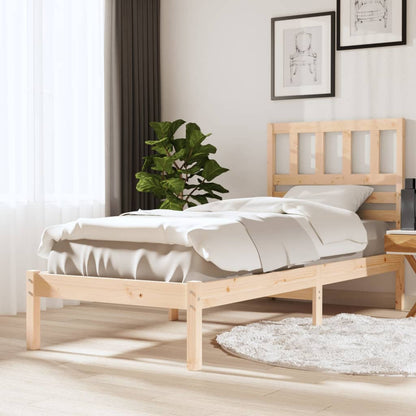 vidaXL Bed Frame | Wooden | Solid Pine Wood | Small Single | Bed Frame