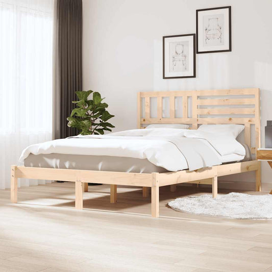 vidaXL Bed Frame without Mattress 120x190 cm Small Double  Solid Wood Pine
