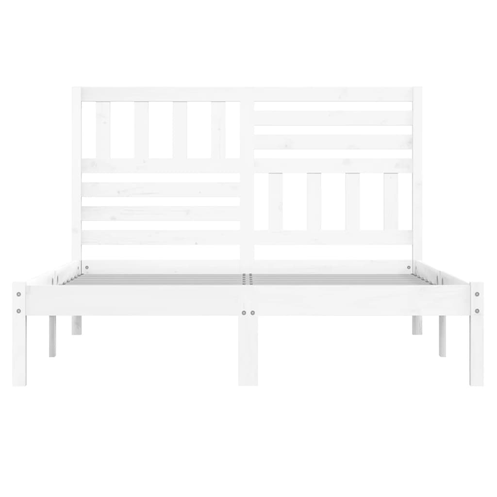 vidaXL Bed Frame without Mattress White Solid Wood Pine 120x200 cm