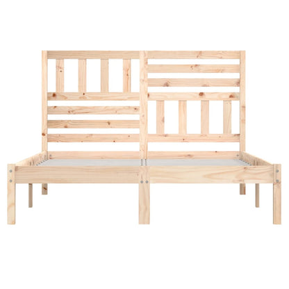 vidaXL Bed Frame | Pine | Solid pine wood | 140x200 cm | Decorative Inlays