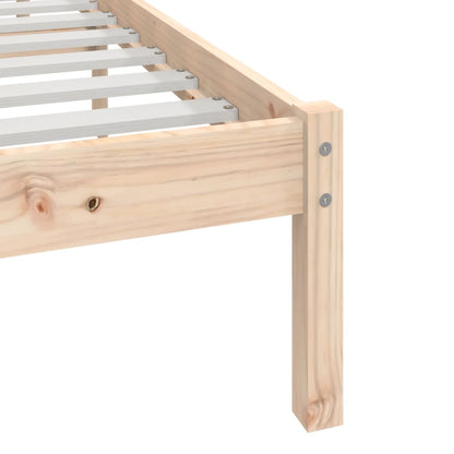 vidaXL Bed Frame | Pine | Solid pine wood | 140x200 cm | Decorative Inlays