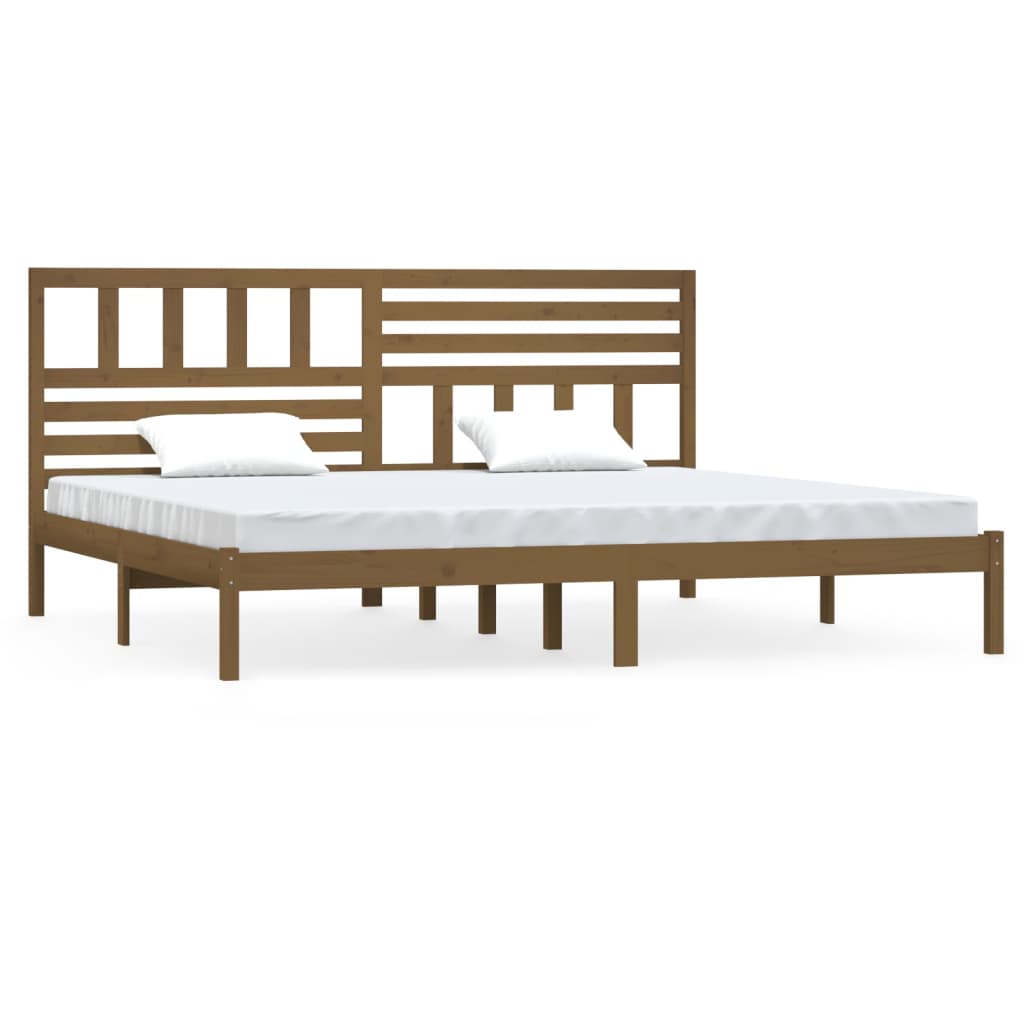 vidaXL Bed Frame | Honey Brown | Solid Pine Wood | 200x200 cm | Durable
