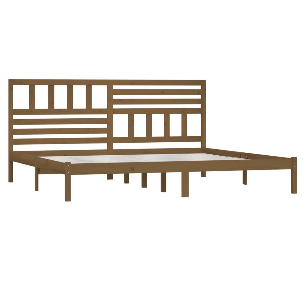 vidaXL Bed Frame | Honey Brown | Solid Pine Wood | 200x200 cm | Durable