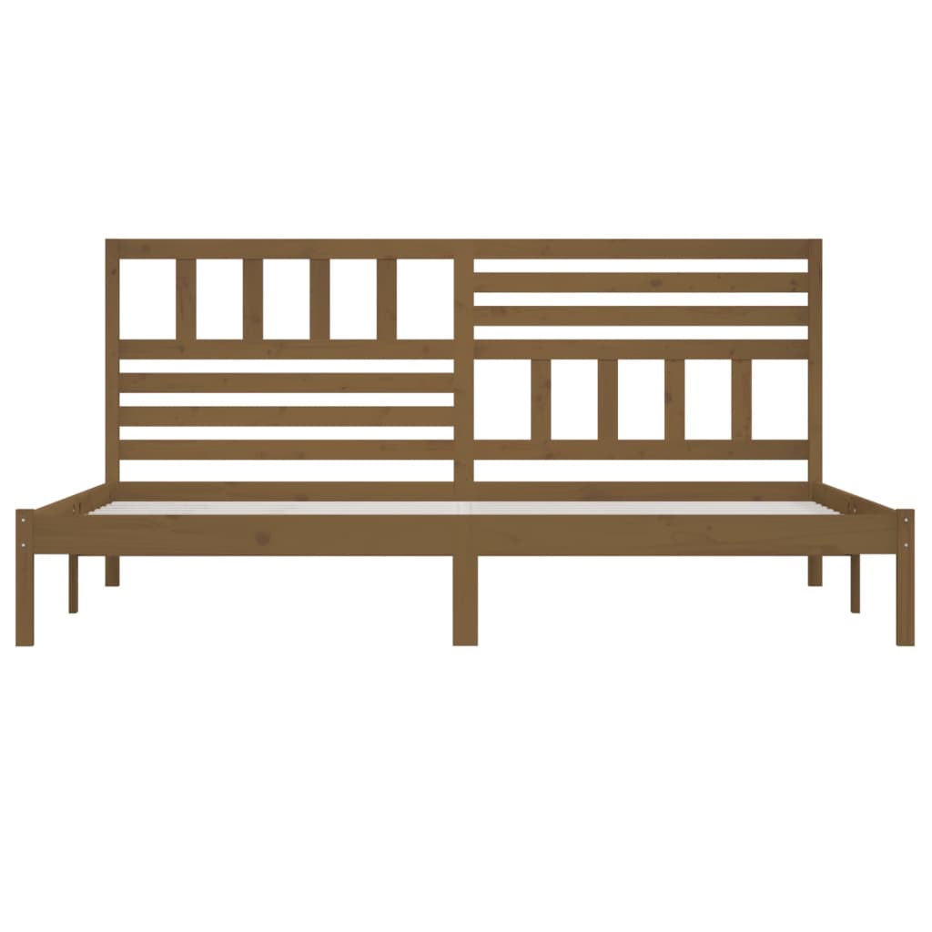 vidaXL Bed Frame | Honey Brown | Solid Pine Wood | 200x200 cm | Durable