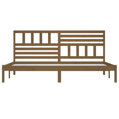 vidaXL Bed Frame | Honey Brown | Solid Pine Wood | 200x200 cm | Durable