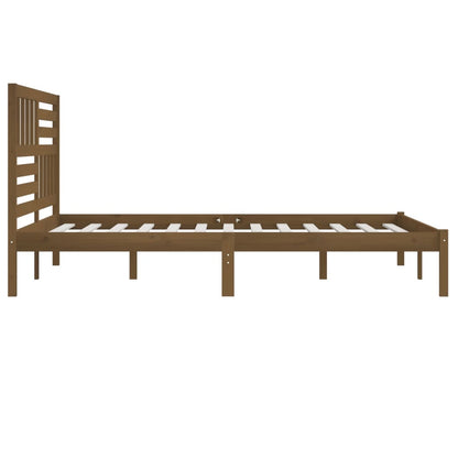 vidaXL Bed Frame | Honey Brown | Solid Pine Wood | 200x200 cm | Durable