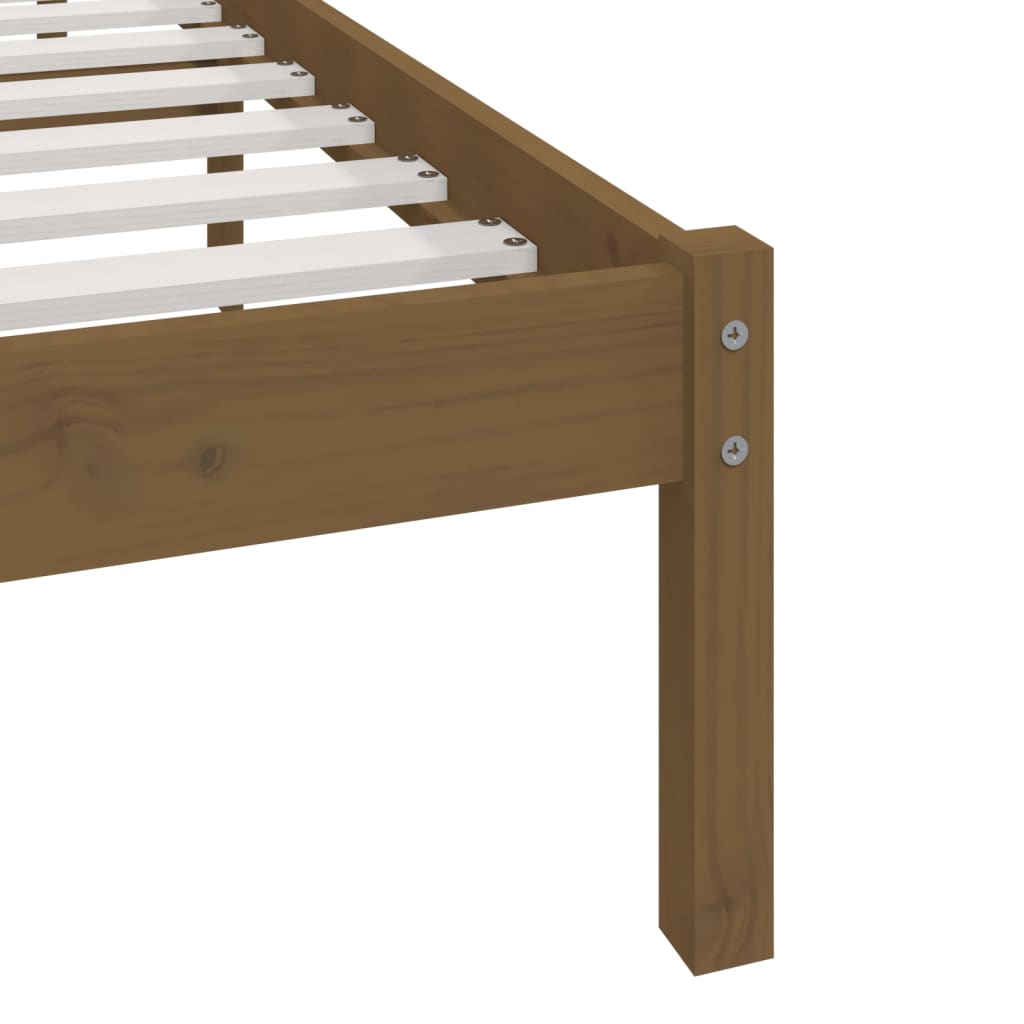 vidaXL Bed Frame | Honey Brown | Solid Pine Wood | 200x200 cm | Durable