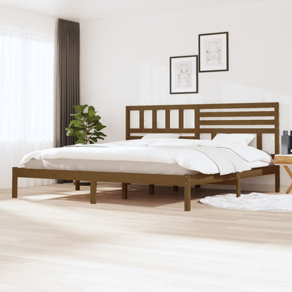 vidaXL Bed Frame | Honey Brown | Solid Pine Wood | 200x200 cm | Durable