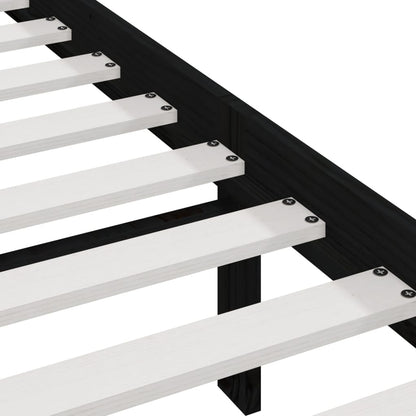 vidaXL Bed Frame without Mattress Black Solid Wood Pine 200x200 cm