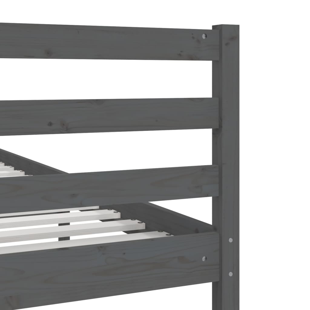 vidaXL Bed Frame | Grey | Solid pine wood | Double | Durable | Bed Frame