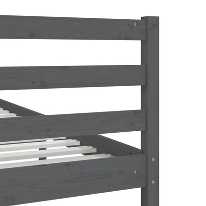 vidaXL Bed Frame | Grey | Solid pine wood | Double | Durable | Bed Frame