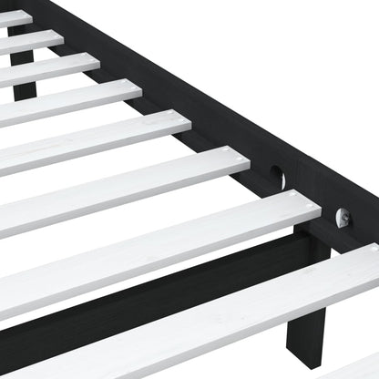 vidaXL Bed Frame without Mattress Black Small Single Solid Wood