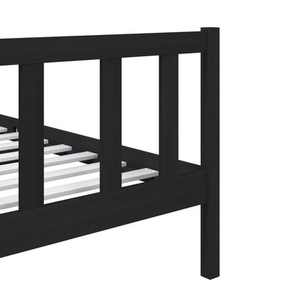 vidaXL Bed Frame without Mattress Black Small Single Solid Wood