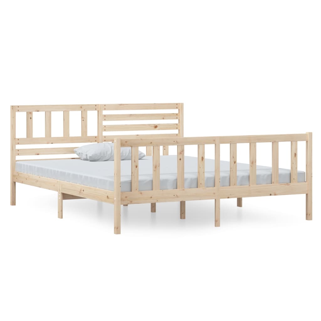 3101133 vidaXL Bed Frame without Mattress Solid Wood 140x190 cm (810062+814144)
