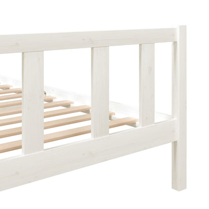 3101134 vidaXL Bed Frame without Mattress White Solid Wood 140x190 cm (810063+814145)
