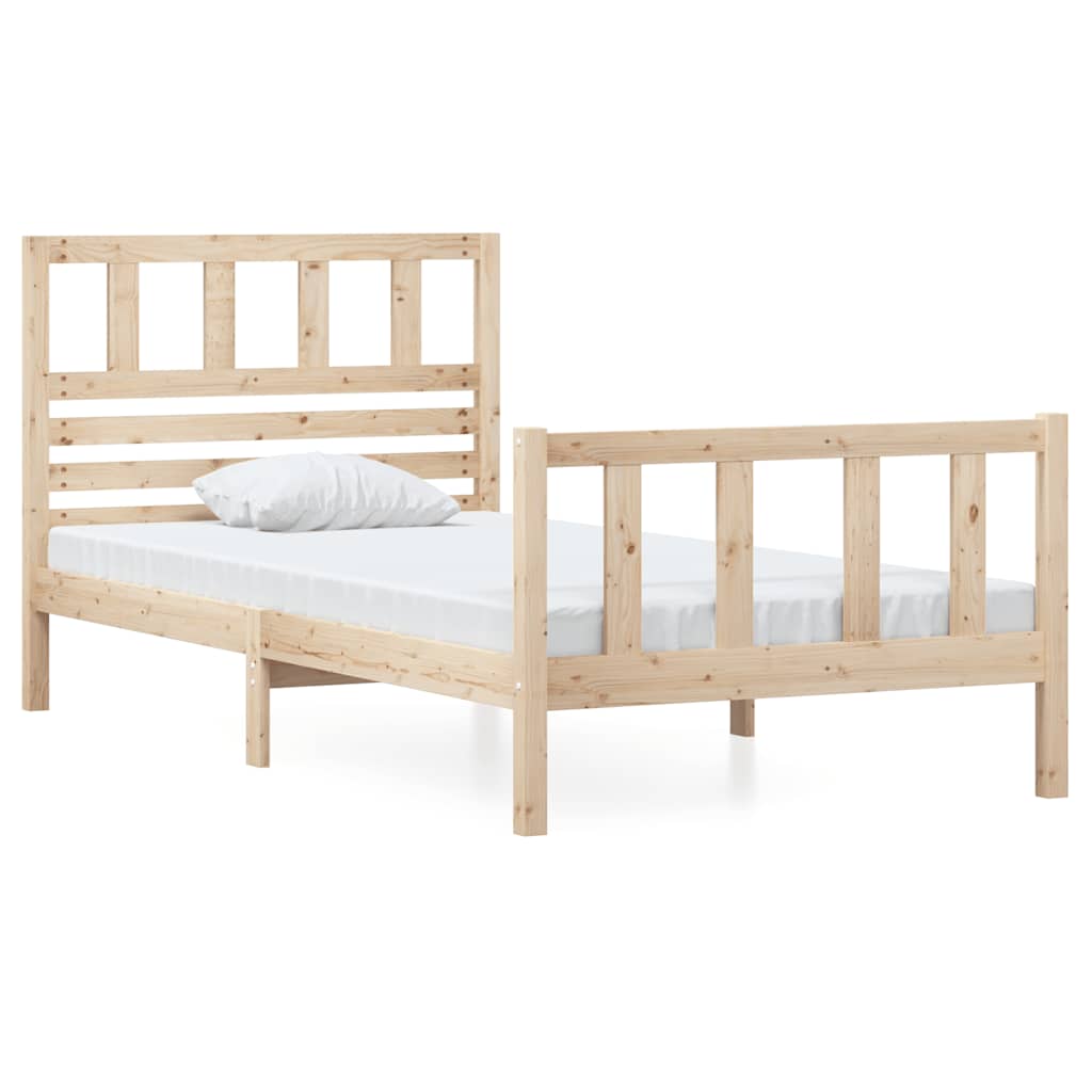 3101138 vidaXL Bed Frame without Mattress Solid Wood 90x200 cm (810067+814124)