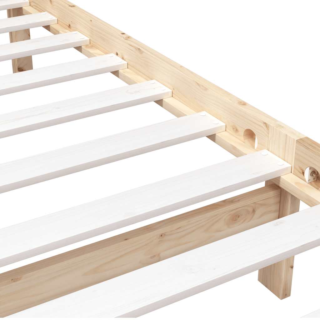 3101138 vidaXL Bed Frame without Mattress Solid Wood 90x200 cm (810067+814124)