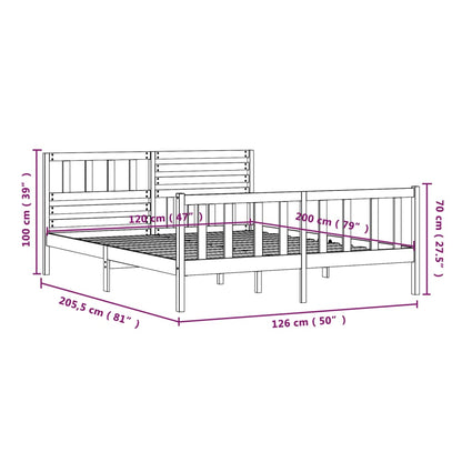 3101148 vidaXL Bed Frame without Mattress Solid Wood 120x200 cm (810077+814134)