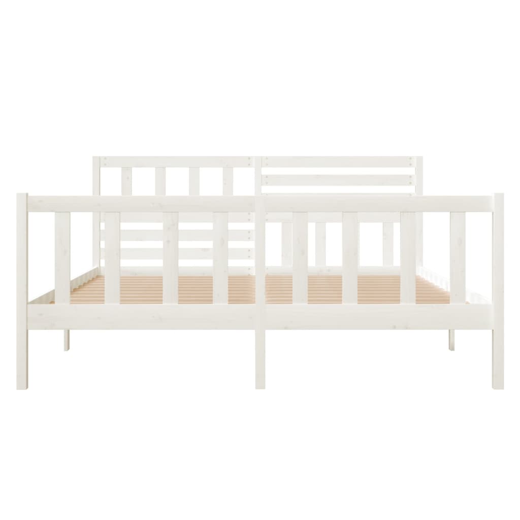 3101149 vidaXL Bed Frame without Mattress White Solid Wood 120x200 cm (810078+814135)