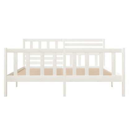 3101149 vidaXL Bed Frame without Mattress White Solid Wood 120x200 cm (810078+814135)