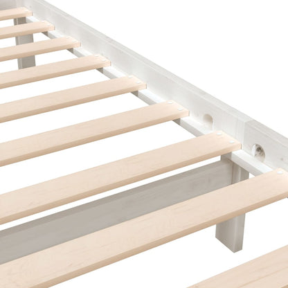 3101149 vidaXL Bed Frame without Mattress White Solid Wood 120x200 cm (810078+814135)