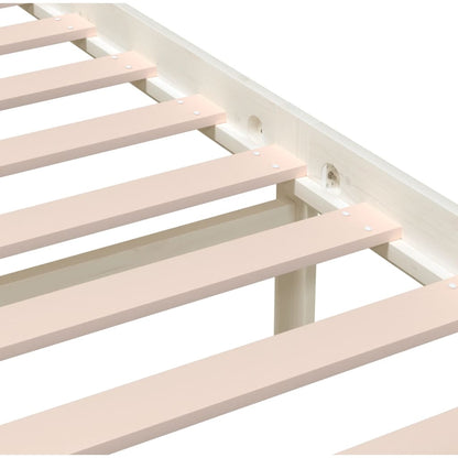 3101164 vidaXL Bed Frame without Mattress White Solid Wood 160x200 cm (810093+814155)