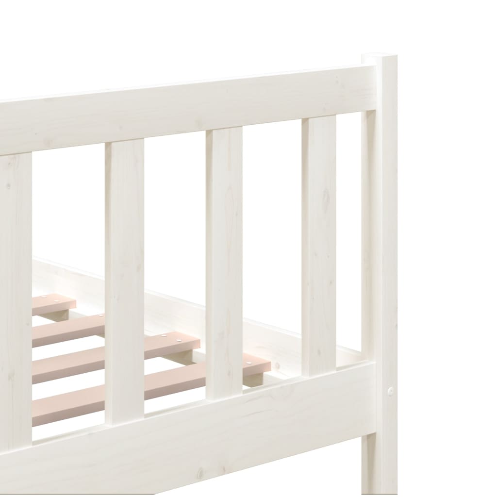3101164 vidaXL Bed Frame without Mattress White Solid Wood 160x200 cm (810093+814155)