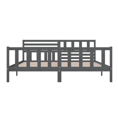 3101175 vidaXL Bed Frame without Mattress Grey Solid Wood 200x200 cm (810104+814166)