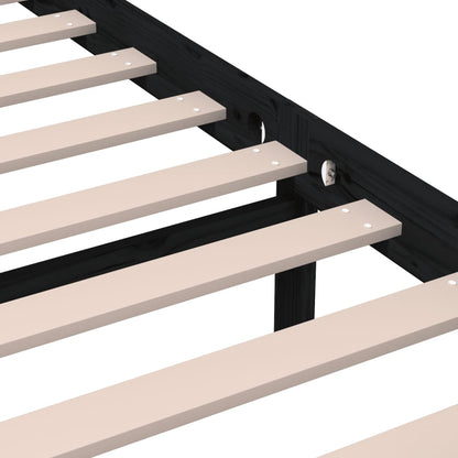 vidaXL Bed Frame | Black | Solid pine wood | 200 x 200 cm |  Strong Build
