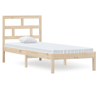 vidaXL Bed Frame | Natural Wood | Solid Pinewood | Small Single | Modern