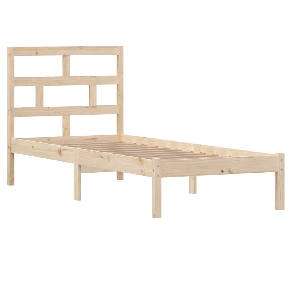 vidaXL Bed Frame | Natural Wood | Solid Pinewood | Small Single | Modern