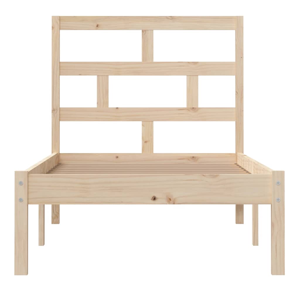 vidaXL Bed Frame | Natural Wood | Solid Pinewood | Small Single | Modern
