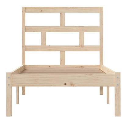 vidaXL Bed Frame | Natural Wood | Solid Pinewood | Small Single | Modern