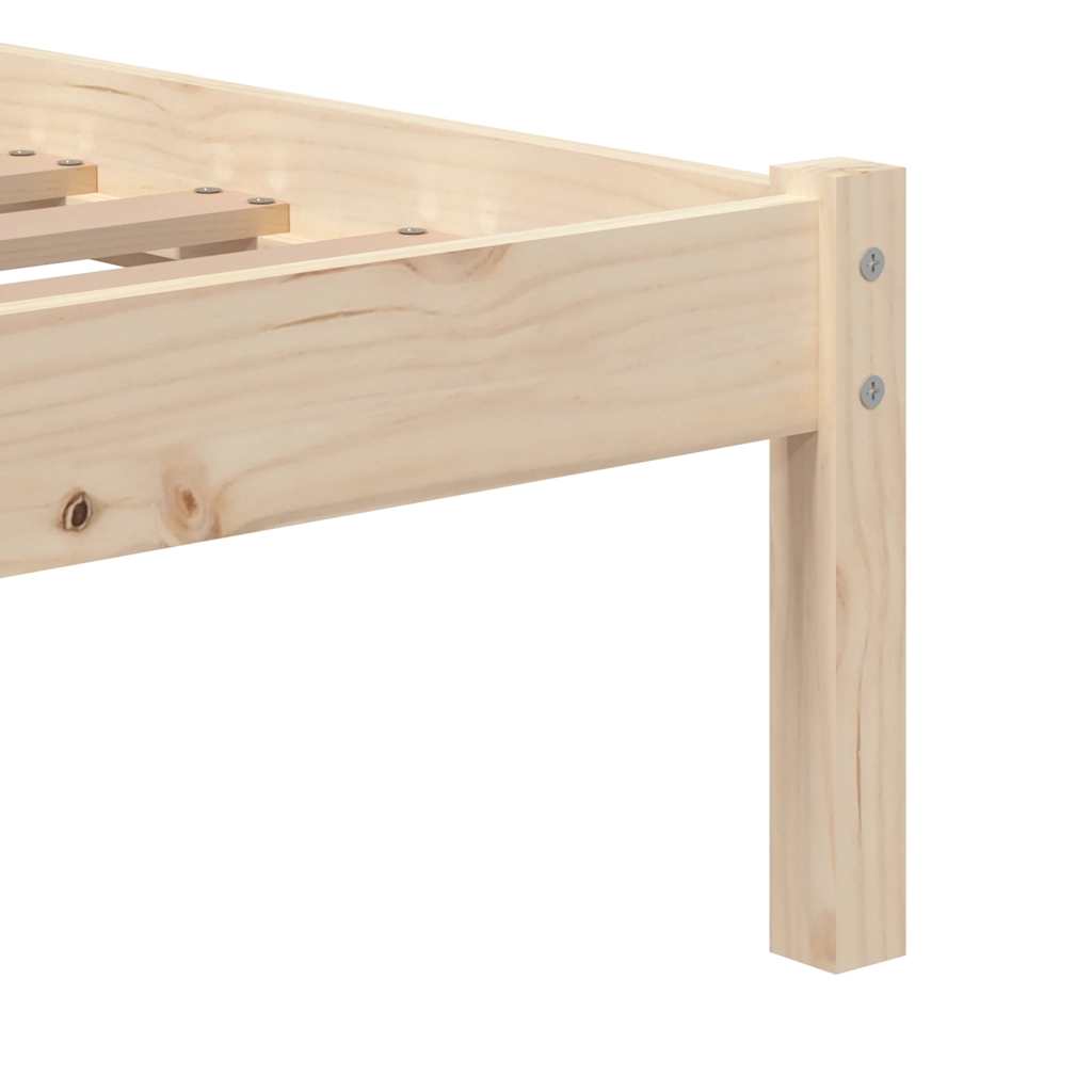 vidaXL Bed Frame | Natural Wood | Solid Pinewood | Small Single | Modern