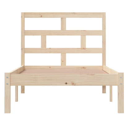 vidaXL Bed Frame | Natural Pine | Solid Pine Wood | Single | Simplistic
