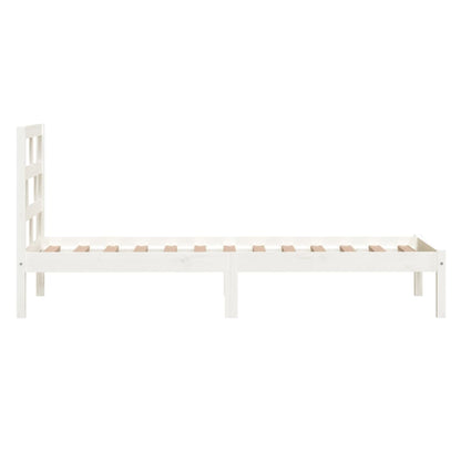 vidaXL Bed Frame | White | Solid Pine Wood | Single | Durable | Rectangular