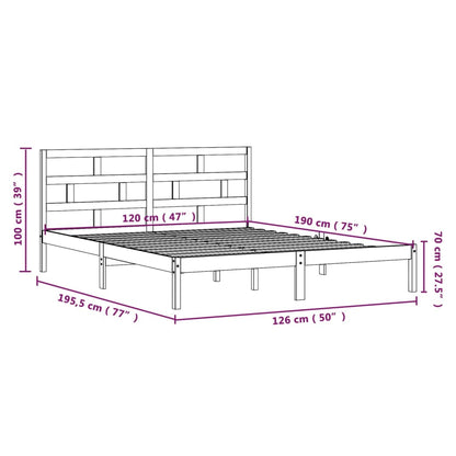 vidaXL Bed Frame without Mattress Small Double Solid Wood